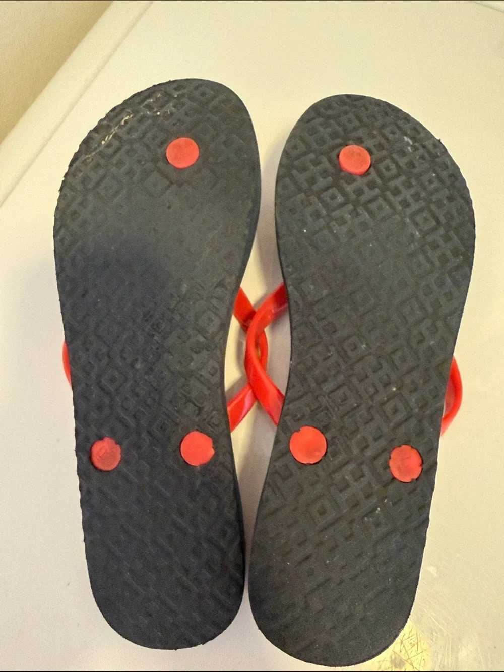 Tory Burch Floral Flip Flop Sandals with Coral Straps